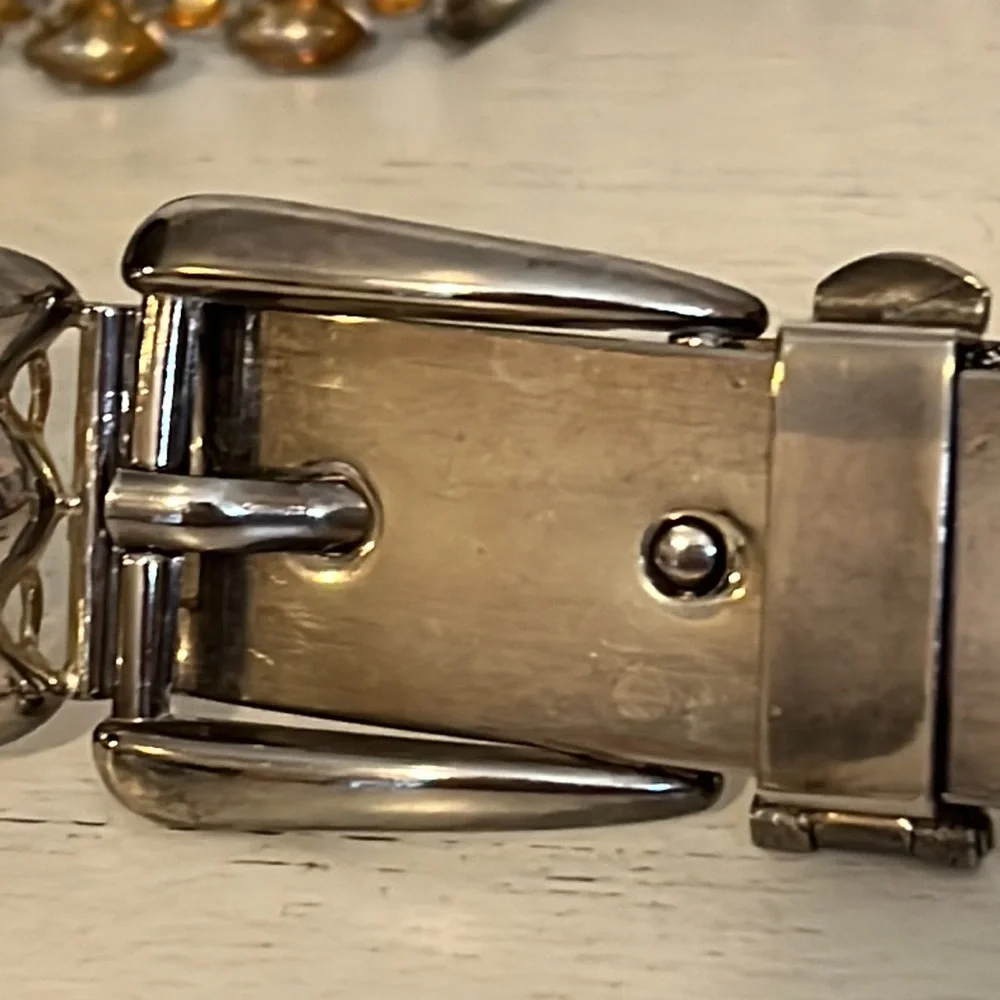 Rare Vintage Silver plate heavy link ladies belt 32”